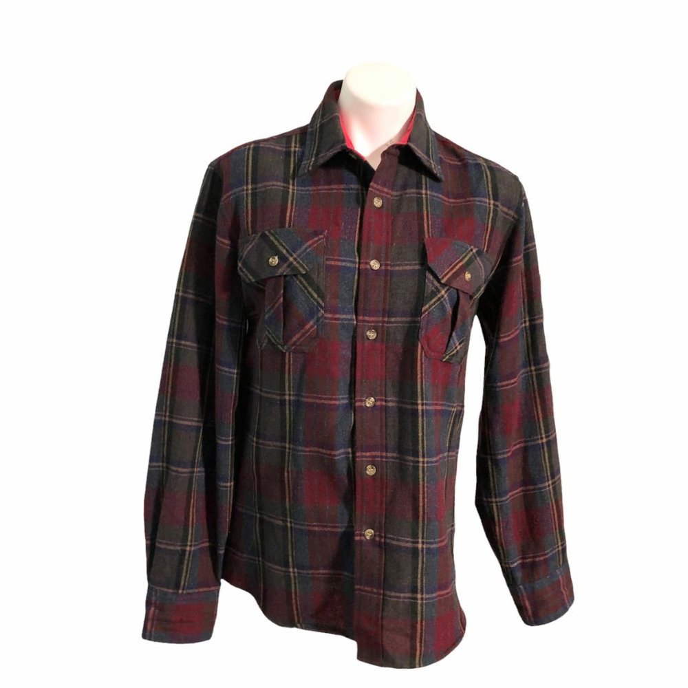 Terramar Wool Blend Plaid Shirt-Sz M
